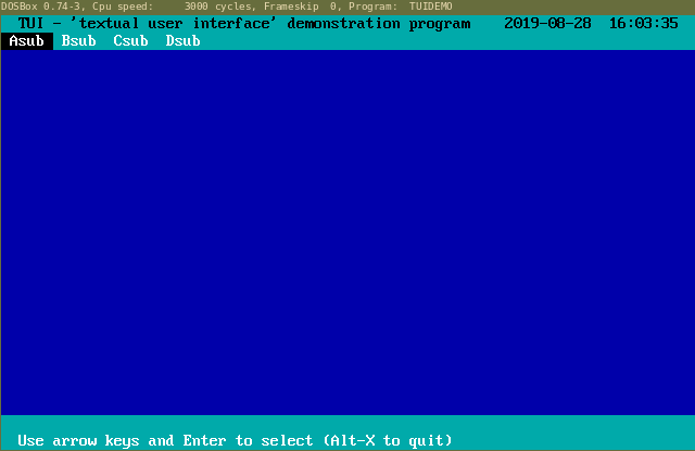 DOS 16bit 8088 hier in DosBOX